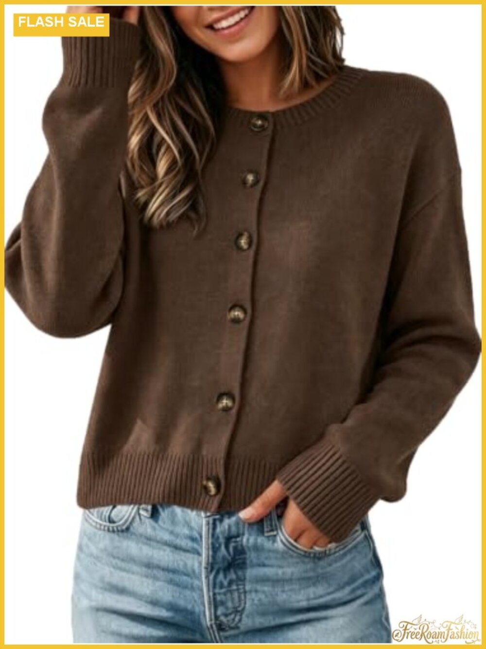 Womens Cropped Cardigan Open Front Knit Lightweight Sweater Fall